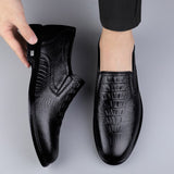 Cow Leather Dress Shoes Men's Loafers Super Soft Moccasins Footwear Formal Social Oxfords Mart Lion   