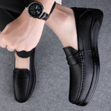 Genuine Leather Casual Shoes Men's Handmade Slip on Platform Walking Outdoor Footwear Driving Loafers Breathable Sneakers MartLion   