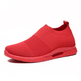 Men's Shoes for Sneakers Summer Breathable Women's Light Flat Non-slip Casual Walking Sports Lazy Red MartLion Red 37 