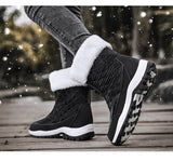 Women Boots Winter Keep Warm Mid-Calf Snow Ladies Lace-up Waterproof Chaussures Femme Zapatos Mart Lion - Mart Lion