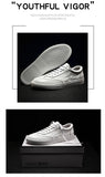 Men's Casual White Shoes Genuine Leather Lightweight Breathable Flats Luxury Outdoor Walking Sneakers Running Mart Lion   