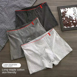 Men's Boxer Shorts With Seamless Waist  Underpants Plus Size Youth Shorts Man Panties MartLion black L 1pc