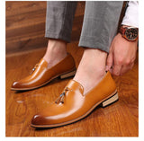 Men's Casual Leather Shoes Tassels Party Wedding Loafers Slip-on Outdoor Flats Mart Lion   