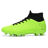 Football Boots Men's Soccer Shoes Sneakers Non Slip Abrasion Resistant Elastic Protect MartLion Green 47 CHINA