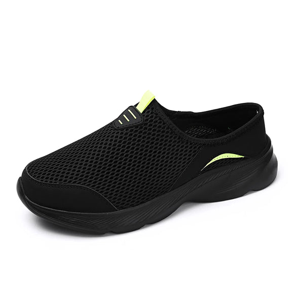 Breathable Half Slippers Summer Mesh Outdoor Non-slip Sandals Lightweight Men's Shoes MartLion black 39 