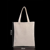 Women Men Handbags Canvas Tote bags Reusable Cotton grocery High capacity Shopping Bag MartLion White 33x39.5cm  