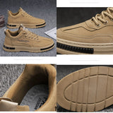 Men Shoes Trend Sneakers Suede Leather Slip on Men Platform Working Shoes MartLion   