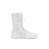 High Rise Women's Casual Shoes Lace Laces Flat Bottom Canvas Mid Top Boots Sneakers MartLion   