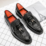 spring and autumn authentic top minimalist classic classic flashing tassels men's Brock shoes Mart Lion Black 6 