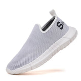 Summer Sneakers Men's Lightweight Breathable Mesh Sports Shoes Slip-on Sock MartLion white C872 39 CHINA