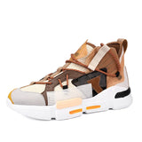 Autumn Purple Men's Sneakers Brethable High-top Trainers Flat Mesh Casual MartLion brown Y678 39 