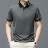 Polo Shirt Men's Tees Summer Solid Color Regular Fit Clothes Turn-Down Collar Short Sleeve Mart Lion   