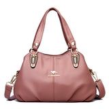 Luxury Soft Leather Handbags Designer Retro Crossbody Bags Women Large Capacity Ladies Shoulder Messenger Sac Mart Lion Purple NB82  