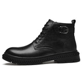 Genuine Leather Boots Men's Keep Warm Winter With Ankle Masculina Mart Lion   