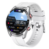 ECG+PPG Bluetooth Call Smart Watch Men's Health Heart Rate Blood Pressure Fitness Sports Watches Sports Waterproof Smartwatch MartLion Silver silicone band  