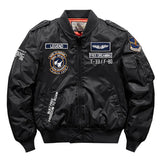 Bomber Jacket Men's Air Force MA 1 Military Baseball Jacket Coat Thick Cargo Jacket Clothing MartLion Thick black M 50-62.5kg 