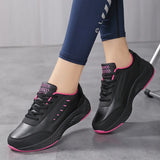 Women Leather Sneakers Low Top Running Shoes Casual Sports Shoes  Color  Shoes Walking Shoes MartLion   