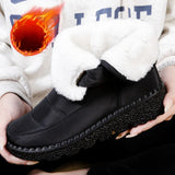 Waterproof Boots Women Casual Winter Warm Plush Soft Platform Snow Slip on Cotton Padded Shoes MartLion   