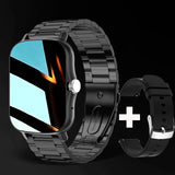 Straps Smart Watch Women Men's Smartwatch Square Dial Call BT Music Smartclock For Android IOS Fitness Tracker Trosmart Brand MartLion steel black  