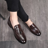 Men's Casual Leather Shoes Driving Loafers Light Moccasins Trendy Tassels Party Wedding Flats Mart Lion Brown 38 China
