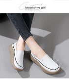 Women Shoes Flats Leather Sneakers Casual Walking Footwear Loafers MartLion   