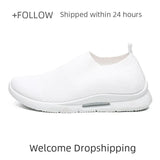 Men's Light Running Shoes Jogging Shoes Breathable Sneakers Slip on Loafer Casual MartLion White 42 
