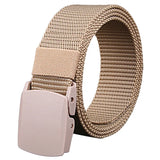 Military Men's Belt Army Belts Adjustable Belt Outdoor Travel Tactical Waist Belt with Plastic Buckle for Pants 120cm MartLion S1-Beige 120cm 120cm 