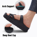 Heel Flip-flops Platform Women's Sandals EVA Insole Clogs Adjustable Buckle Beach Slides MartLion   