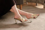 Summer Square Toe Women Slippers Thin High Heel Ladies Mules Elegant Female Outside Slides Sandal Shoes Ladies Mart Lion   