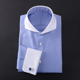 winter Windsor collar French shirt men business work office long sleeve striped shirt MartLion 003 40 