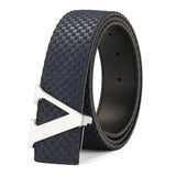 Luxury Brand Designer Belts Automatic Buckle Men's Belts Genuine Leather for Women Dress Strap for Jeans MartLion Silvery Blue 105CM 