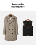 Worsted Pure Wool Coat Men's Mid length Classic Double breasted Autumn and Winter Thickened and Warm British Youth Wool Coat MartLion   