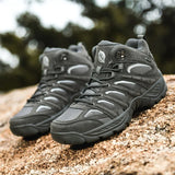 Shoes Men's Tactical Military Combat Boots Outdoor Hiking Winter Non-slip Desert MartLion grey 40 