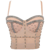 Women Bra Rhinestone Corset Party Clothes Lady Push Up Bra Woman Tops Clothing Gothic Shaper Vintage Bra Underwear MartLion 6-skin XL 