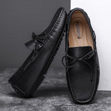 Genuine Leather Moccasin Loafers Men's Slip On Driving Shoes Brown Black Wedding Party Casual Walking Flats