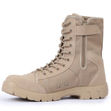 High-top Camouflage Tactical Canvas Shoes Summer Breathable Ultralight Combat Military Boots Men's Outdoor Security Training MartLion Khaki 37 