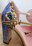 Women Embroidery Flower Jewelled Diamond High Heels Pumps Bridal Crystal Metal Wedding Shoes Spring Summer Rhinestone Mart Lion   