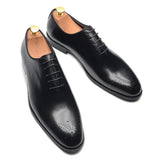Luxury Classic Men's Oxford Dress Shoes Whole Cut Genuine Leather Handmade Lace-up Formal Wedding Office MartLion   