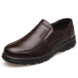 Leather Shoes Men Footwear Thick Sole Men's Casual Shoes MartLion Brown 01 6.5 