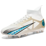 Men's Soccer Shoes TF FG Sole Uninsex Football Boots Adults Kids Outdoor Lawn Trainning Futsal Footwear MartLion WT-2302-C-White 33 