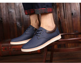 Men's Leather Casual Shoes Flat Trendy Sneaker Oxfords Zapatillas Mart Lion   