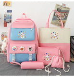 5 piece set backpacks for teenagers girl boy schoolbag cute puppy printing kids backpack children's school bags for boys MartLion   