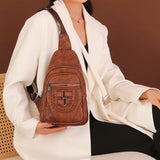 Women Chest Shoulder Crossbody Bags Female PU Leather Purse Wallet Ladies Messenger Pack Designer Mart Lion   