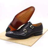 Men's Dress Shoes Genuine Leather Double Buckle Monk Strap Snake Print Cap Toe Classic MartLion   