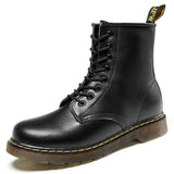 Men's Autumn High Help Work Wear Short Boots British Outdoor Waterproof Leather Vintage British Style Leather MartLion Black 35 