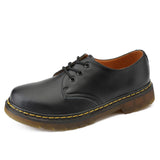 Genuine Leather Work Comfort Shoes Casual Oxford Lace Up Thick Bottom Men's Outdoor Sport Beef Tendon Outsole MartLion Black 38 
