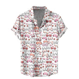 Hawaiian Funny Shirts  Print  Girls Men's Short Sleeve Blouse Holiday Tops Oversized Shirt MartLion CSC04E2024121MX 5XL 