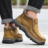 Men's Real Leather Ankle Boots Autumn Winter Shoes Casual Cowhide Genuine Leather MartLion Camel 38 