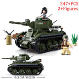 Military ww2 Cannon Assault Armored Vehicle Battle Tank Car Truck Army Weapon Building Blocks Sets  Model King Kids Toys Gift Mart Lion   