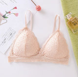 Triangle Cup Lace Bra without Steel Ring Halter Breathable Summer Ladies Underwear MartLion   